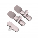 Мини безжични микрофони за телефони, 2 бр. Модел: SW-MCW05 (розов)