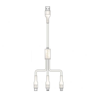3-in-1 USB Кабел, бял
