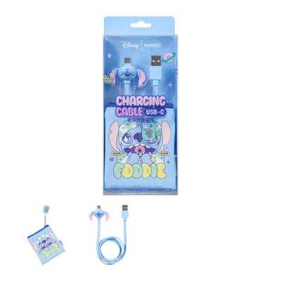 Disney Lilo & Stitch USB-C кабел за зареждане с калъф за съхранение Stitch