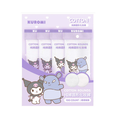 Sanrio Памучни кръгли тампони Kuromi (100 броя)