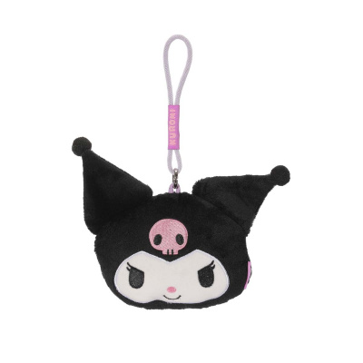 SANRIO Плюшено портмоне за монети с каишка, Kuromi