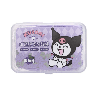 SANRIO Конци за зъби с вкус на грозде (50 броя),Kuromi 