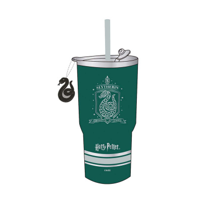 Harry Potter Стоманена чаша с висулка и сламка (580 мл, зелена)