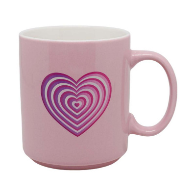 Керамична чаша Y2K Heart Series 390 мл. (розова)