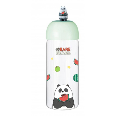 We Bare Bears Стъклена бутилка, 420 мл., Panda