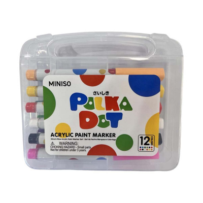 Комплект акрилни маркери, Polka Dot Series (12 цвята)