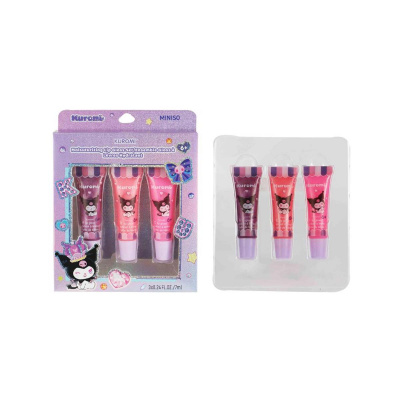 SANRIO Комплект гланцове за устни (3 бр.),Kuromi