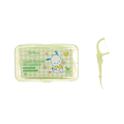 SANRIO Конци за зъби, мента (3 броя по 20 броя),Pochacco