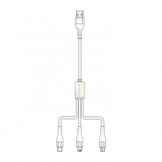 3-in-1 USB Кабел, бял