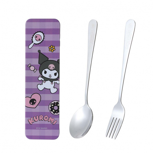 SANRIO Комплект прибори за хранене (лъжица и вилица) Kuromi 