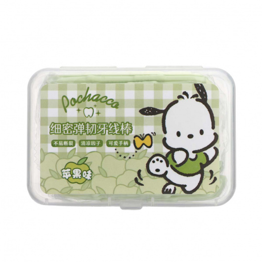 SANRIO Конци за зъби с вкус на ябълка (50 броя),Pochacco