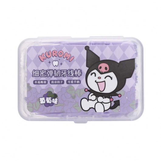 SANRIO Конци за зъби с вкус на грозде (50 броя),Kuromi