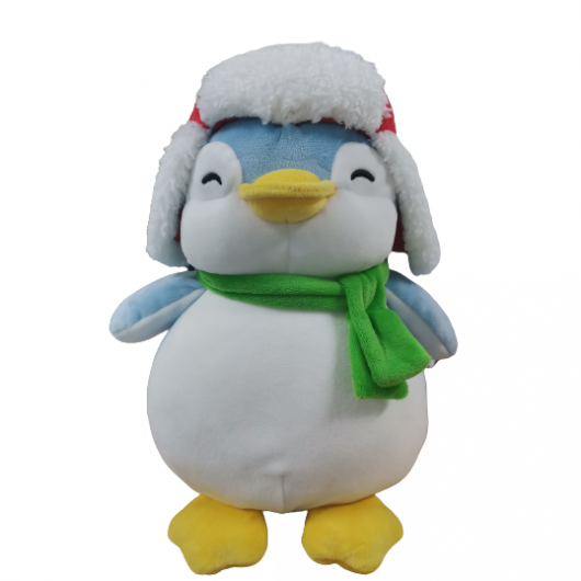 Плюшена играчка, пингвин с шапка