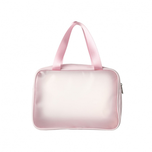 Козметична чанта с дръжка, розова