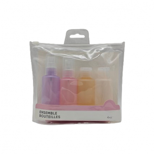 Candy Color Комплект бутилки за пътуване, 4 бр.