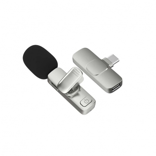Мини безжичен микрофон за телефони Модел: SW-MCW03 (сребрист)