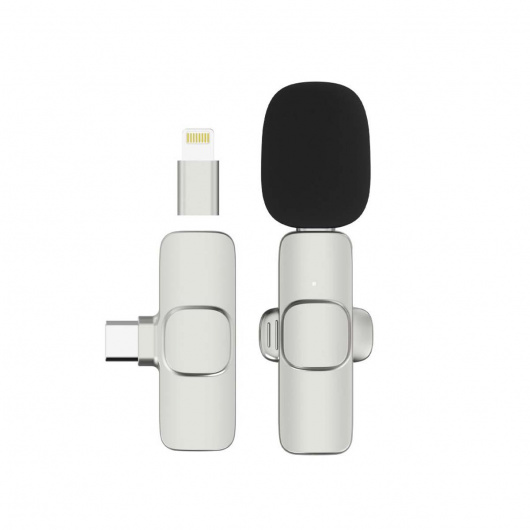 Мини безжичен микрофон за телефони Модел: SW-MCW03 (сребрист)