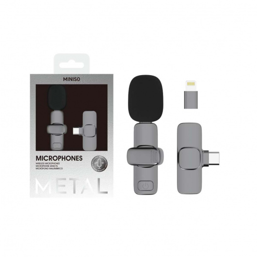 Мини безжичен микрофон за телефони Модел: SW-MCW03 (тъмносив)