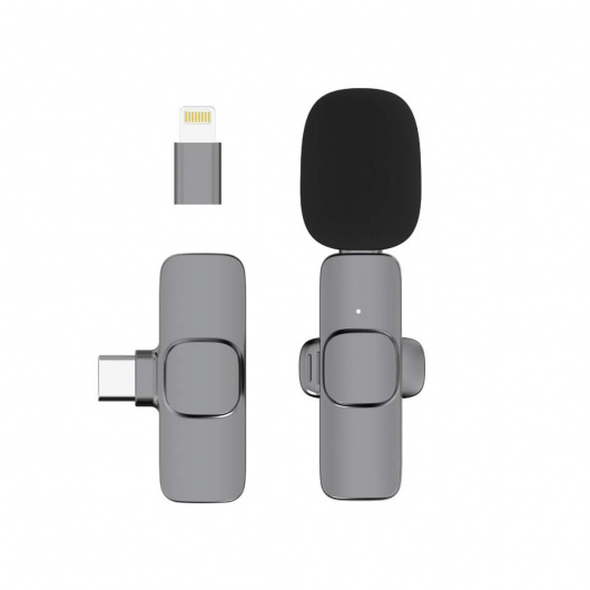 Мини безжичен микрофон за телефони Модел: SW-MCW03 (тъмносив)