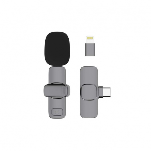Мини безжичен микрофон за телефони Модел: SW-MCW03 (тъмносив)