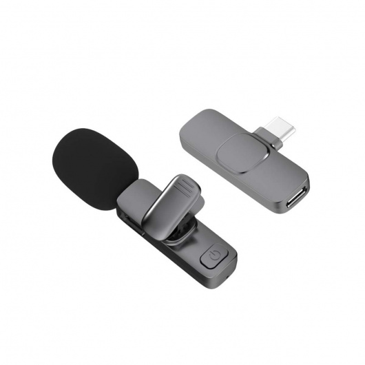 Мини безжичен микрофон за телефони Модел: SW-MCW03 (тъмносив)