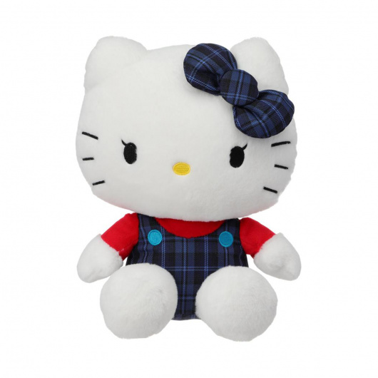 SANRIO Плюшена играчка, 25 см. (JK синьо каре),Hello Kitty