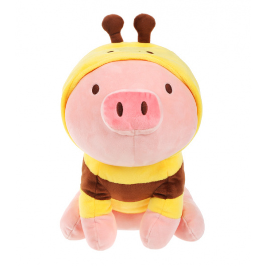Плюшена играчка, прасенце с дрехи на пчела