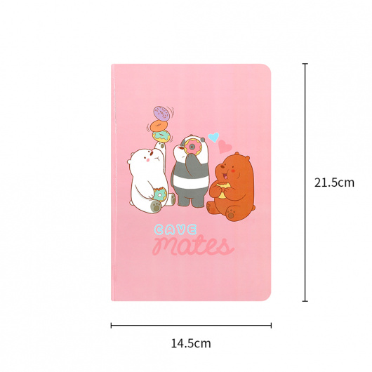 WE BARE BEARS A5 тефтер, розов