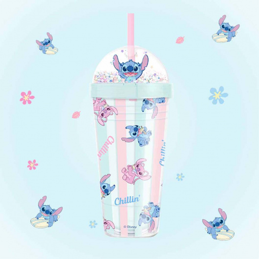 Disney Lilo & Stitch Пластмасова чаша със сламка (420 мл) (Stitch)