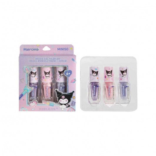 SANRIO Комплект лакове за нокти (3 бр.),Kuromi