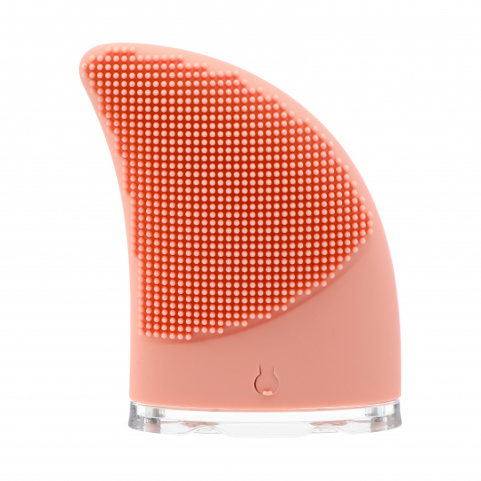 Електрическа четка за почистване на лице със силиконов накрайник, оранжева